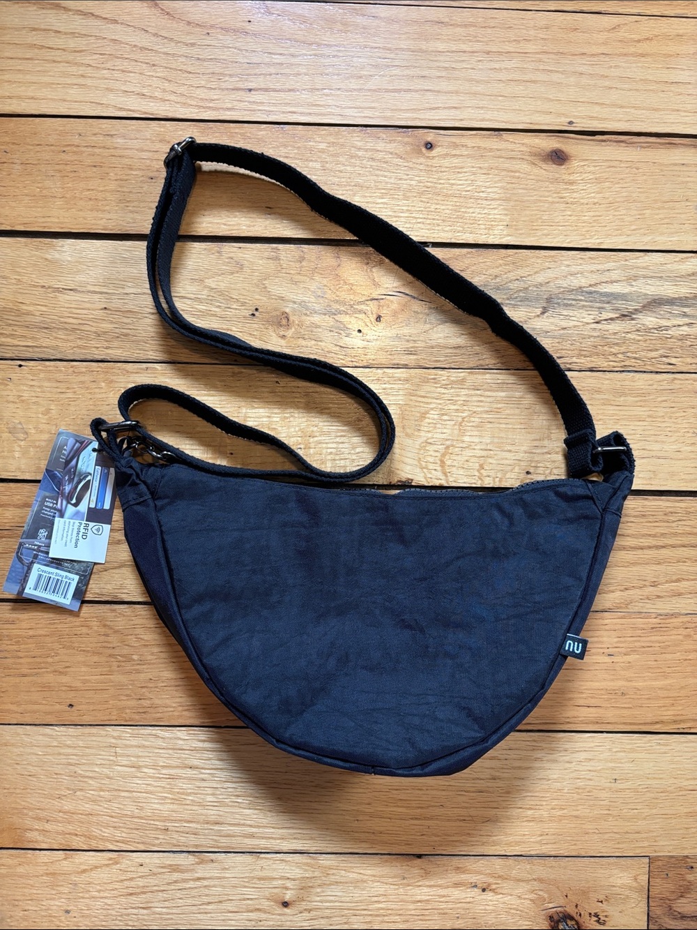 Black Womens  Half-Moon Sling Bag